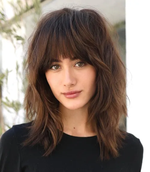 35 Most Universal Medium-Length Haircuts with Bangs - Hairstyles Academy